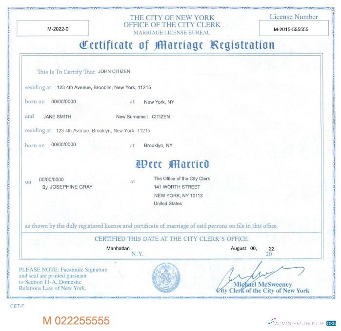 Download USA New York state marriage certificate template in PSD format Photoshop template